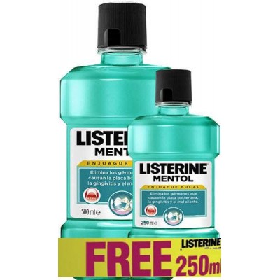 comprar Listerine LISTERINE MENTOL ENJUAGUE BUCAL 500ML + 250ML