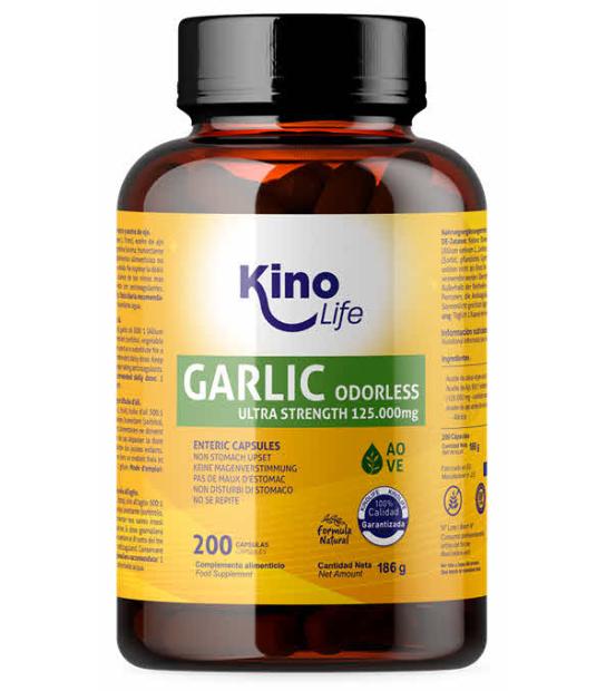 Aceite de AJO GARLIC 125000MG CONCENTRADO 200 CAPSULAS KINOKO LIFE - NO REPITE 
