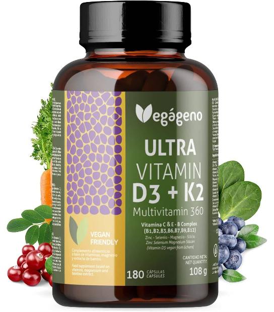 ULTRA VITAMIN D3 Y K2 180 CAPSULAS VEGAGENO