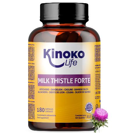 MILK THISTLE FORTE – 180 CAPSULAS – CARDO MARIANO CON ALCACHOFA, DIENTE DE LEON Y COLINA Kinoko Life