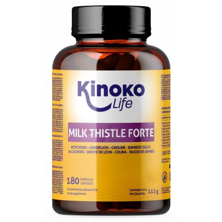 MILK THISTLE FORTE – 180 CAPSULAS – CARDO MARIANO CON ALCACHOFA, DIENTE DE LEON Y COLINA Kinoko Life